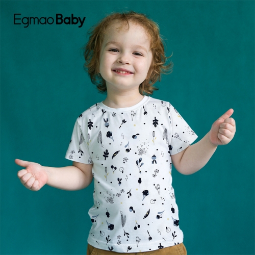Детская рубашка с короткими рукавами и кнопками по бокам